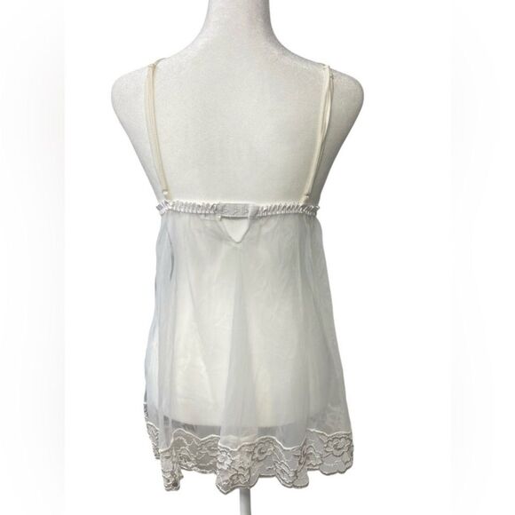 Frederick's Of Hollywood Babydoll Nightie Sheer White Bridal Coquette Medium - Picture 2 of 9